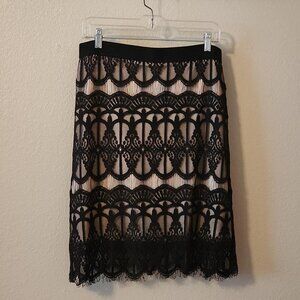 Black & Tan Lace Skirt
